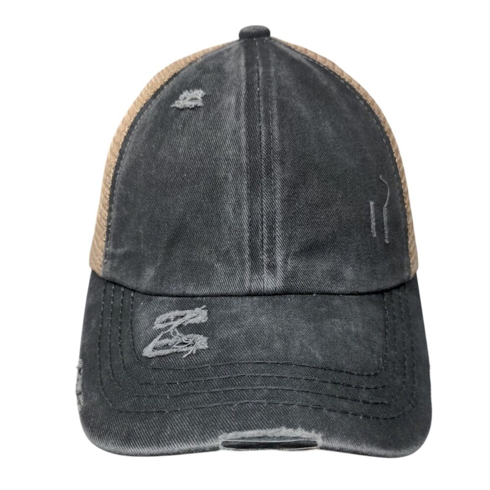 C.C Exclusives Strapback Trucker Hat Ponytail Multi One Size Mesh Back